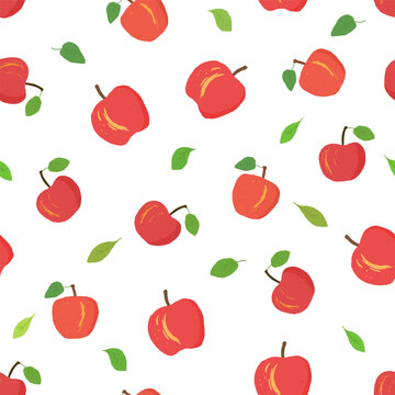 Seamless apple fruit texture - vector fashion pattern