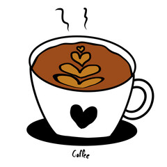 cup of coffee with heart art