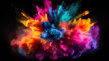 Colorful powder explosion.  Abstract rainbow background. 