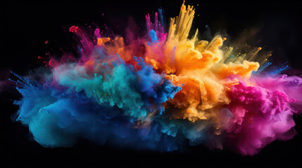 Colorful powder explosion.  Abstract rainbow background. 