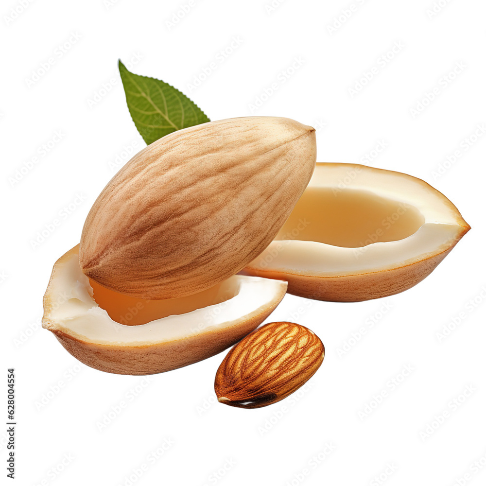 Canvas Prints Almond isolated on white background.