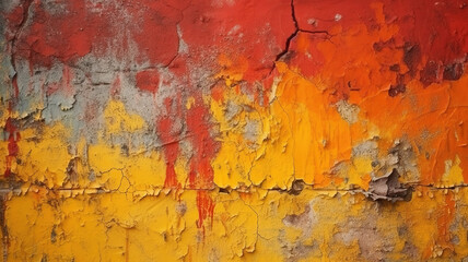 Red orange yellow abstract grunge texture background. Generative Ai