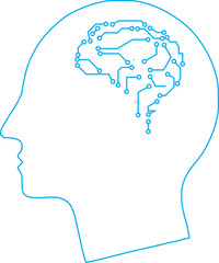 human head with brain 