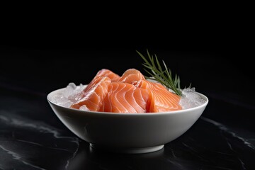 Raw Salmon Sashimi Slice - Japanese Food Photography