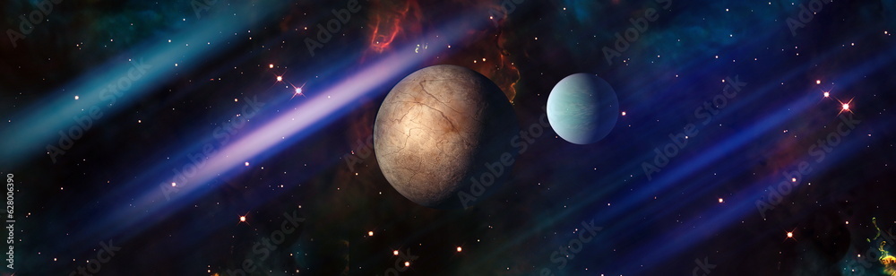 Wall mural high quality space background. explosion supernova. bright star nebula. distant galaxy. abstract ima