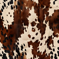 Cow Skin, Cowhide western Texture cowboy style Seamless pattern Background Generative AI
 - obrazy, fototapety, plakaty