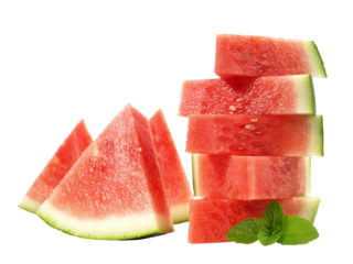 Red aeedless Watermelon Pieces - Transparent PNG Background
