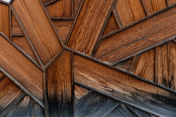 wood texture background crossing above each other, wooden wall