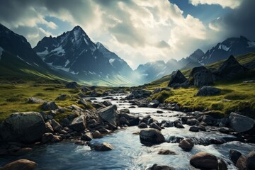 Fototapeta na wymiar Breathtaking Mountain Landscape, Generative AI
