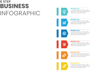 Fotobehang Modern vector abstract list 6 steps business infographic elements. vector illustration © GraphyPix