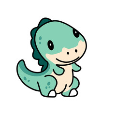 Cute Dinosaur Cartoon Illustration
