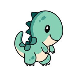 Cute Dinosaur Cartoon Illustration