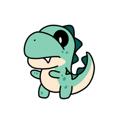 Cute Dinosaur Cartoon Illustration