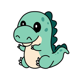 Cute Dinosaur Cartoon Illustration