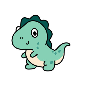 Cute Dinosaur Cartoon Illustration