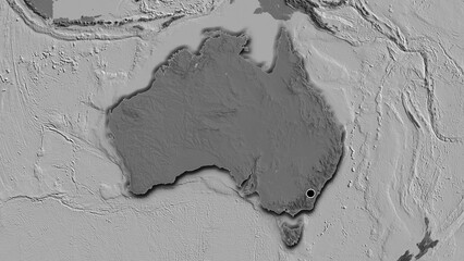 Shape of Australia. Bevelled. Bilevel.