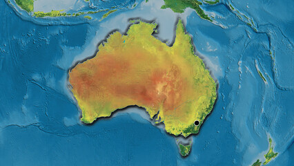 Shape of Australia. Bevelled. Topographic.