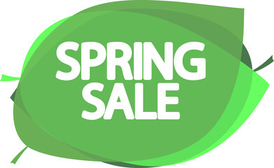Spring Sale banner, discount tag on transparent background. Promotion sign for shop or online store, PNG 