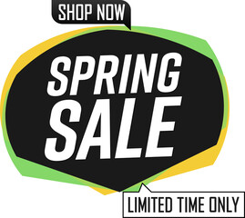 Naklejka na ściany i meble Spring Sale banner, discount tag on transparent background. Promotion sign for shop or online store, PNG 