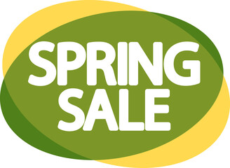 Spring Sale banner, discount tag on transparent background. Promotion sign for shop or online store, PNG 