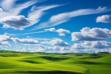 Pictresque Countryside With Rolling Hills, Generative AI