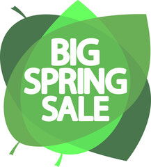Spring Sale banner, discount tag on transparent background. Promotion sign for shop or online store, PNG 