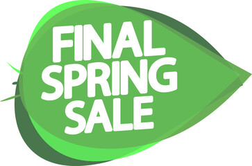 Spring Sale banner, discount tag on transparent background. Promotion sign for shop or online store, PNG 