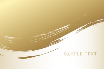 筆で描いた金色と白色の和風背景素材