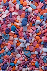 Fototapeta na wymiar Background, texture of multicolored sea pebbles. Generated by Ai