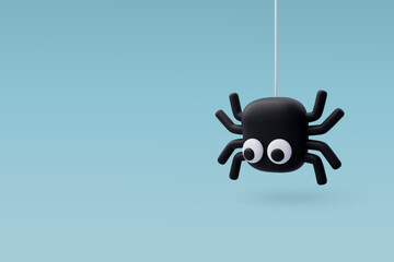 3d Vector Cute Spider, Halloween holiday concept.