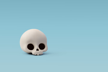 3d Vector Skull, Halloween holiday and medical concept.