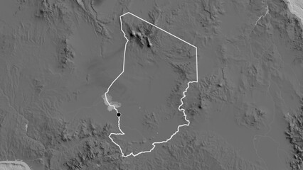 Shape of Chad. Outlined. Bilevel. © zelwanka
