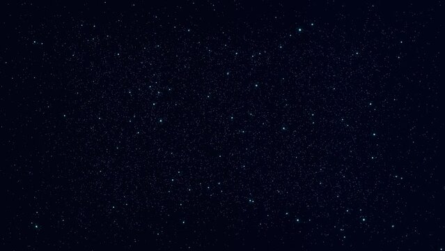 Flying dust particles glitters dackground in slow motion. Background Night starry sky with bright stars. Universe gold dust with stars black background. 4k mystery deep sea and space science fiction