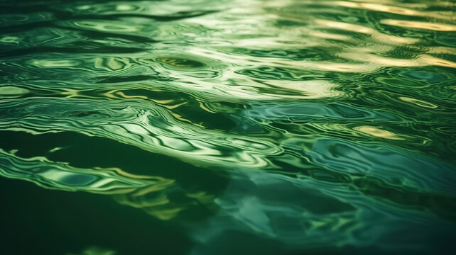 Water drop splash close-up on water surface 3d illustration. Generative Ai