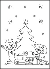 Christmas Coloring Pages for Kids and Toddlers