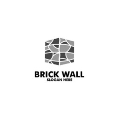 Modern Flat Brick Stone logo, Brick Stone simple modern logo template