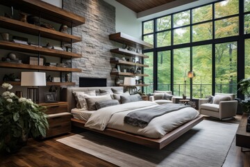 Contemporary And Stylish Master Bedroom, Generative AI