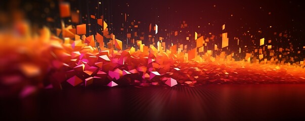 Change, rise, effect, expand, trending, concept abstract. red, orange particles or geometry rising and expanding. Generative AI, Generative AI