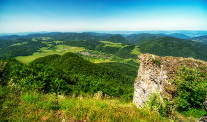 Beautiful view from top of the hill Strazov in Slovakia