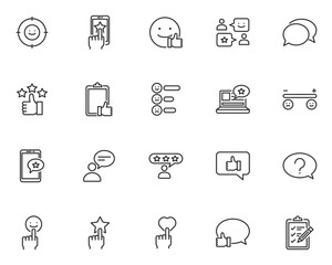 set of feedback icons, review, customer experience
