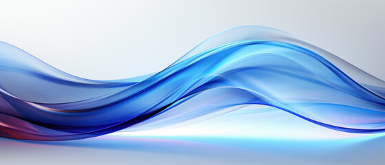 Abstract background with translucent neon colored waves on white background. 21 to 9 aspect ratio. Generative AI
