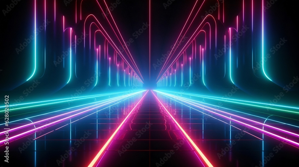 Aufkleber Generative AI : Abstract Door open Light of technology background Hitech communication concept innovation background vector design.
