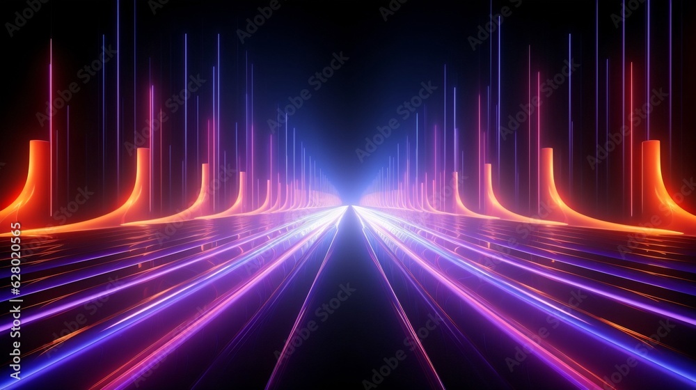 Aufkleber Generative AI : Abstract Light of technology background Hitech communication concept innovation background vector design.