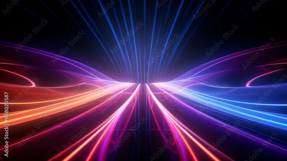 Aufkleber Generative AI : Abstract Light of technology background Hitech communication concept innovation background vector design.