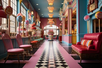 Bright And Colorful Candy Store, Generative AI