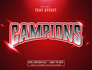 Campions text effect with flare and light concept