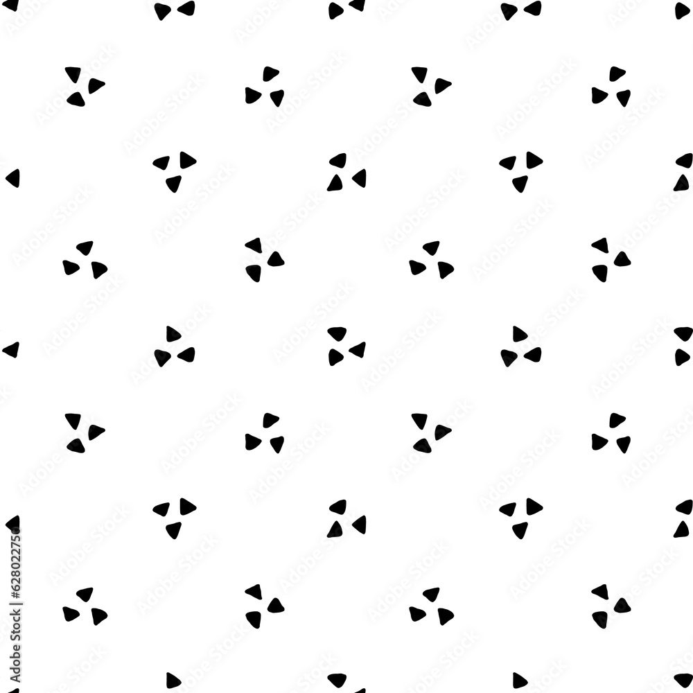 Wall mural triangle seamless pattern. repeating small black triangular isolated on white background. repeated t