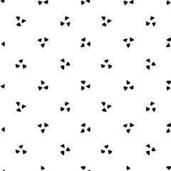 Triangle seamless pattern. Repeating small black triangular isolated on white background. Repeated texture. Design print. Сute shape lattice. Repeat abstract monochrome graphic. Vector illustration