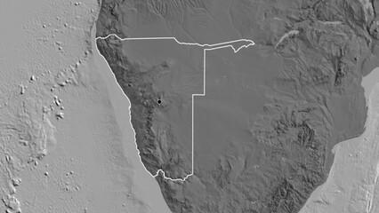 Shape of Namibia. Outlined. Bilevel. © zelwanka