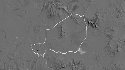 Shape of Niger. Outlined. Bilevel. © zelwanka
